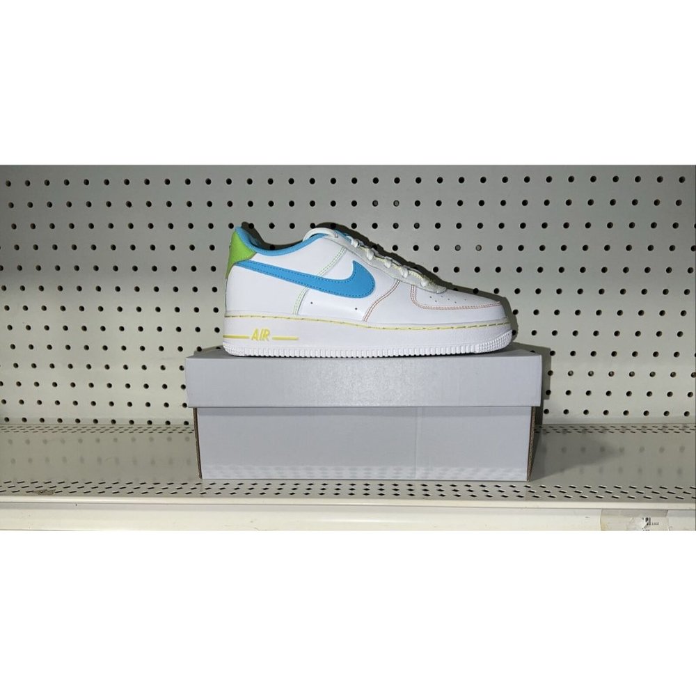 Nike Air Force 1 LV8 BG Rainbow Stitch Athletic Shoes Boys Size 6.5Y Womens 8